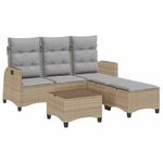 Casa si Gradina - Gradina si terasa - Mobilier exterior - Seturi mobila gradina - Set canapea gradina 3 piese cu perne forma L, polirattan bej, bej și gri - Infinity.ro