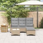 Casa si Gradina - Gradina si terasa - Mobilier exterior - Seturi mobila gradina - Set canapea gradina 3 piese cu perne forma L, polirattan bej, bej și gri - Infinity.ro