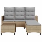 Casa si Gradina - Gradina si terasa - Mobilier exterior - Seturi mobila gradina - Set canapea gradina 3 piese cu perne forma L, polirattan bej, bej și gri - Infinity.ro