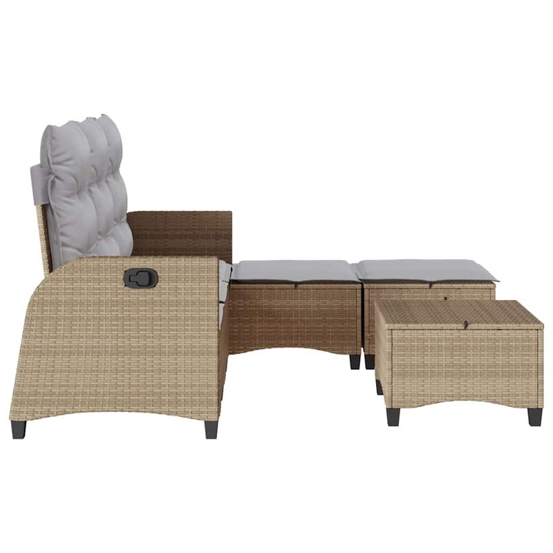 Casa si Gradina - Gradina si terasa - Mobilier exterior - Seturi mobila gradina - Set canapea gradina 3 piese cu perne forma L, polirattan bej, bej și gri - Infinity.ro
