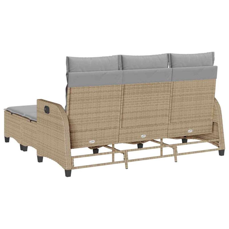 Casa si Gradina - Gradina si terasa - Mobilier exterior - Seturi mobila gradina - Set canapea gradina 3 piese cu perne forma L, polirattan bej, bej și gri - Infinity.ro