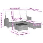 Casa si Gradina - Gradina si terasa - Mobilier exterior - Seturi mobila gradina - Set canapea gradina 3 piese cu perne forma L, polirattan bej, bej și gri - Infinity.ro
