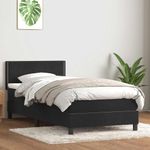 Casa si Gradina - Mobilier - Paturi si accesorii - Paturi - Pat box spring cu saltea, negru, 90x210 cm, catifea - Infinity.ro