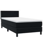 Casa si Gradina - Mobilier - Paturi si accesorii - Paturi - Pat box spring cu saltea, negru, 90x210 cm, catifea - Infinity.ro