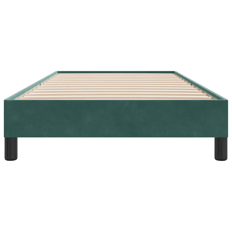 Casa si Gradina - Mobilier - Paturi si accesorii - Paturi - Pat cu arcuri fara saltea verde inchis 80x210 cm catifea - Infinity.ro