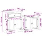 Casa si Gradina - Mobilier - Seturi de mobilier - Seturi baie - Set mobilier de baie „Corona”, 2 piese, lemn masiv de pin - Infinity.ro