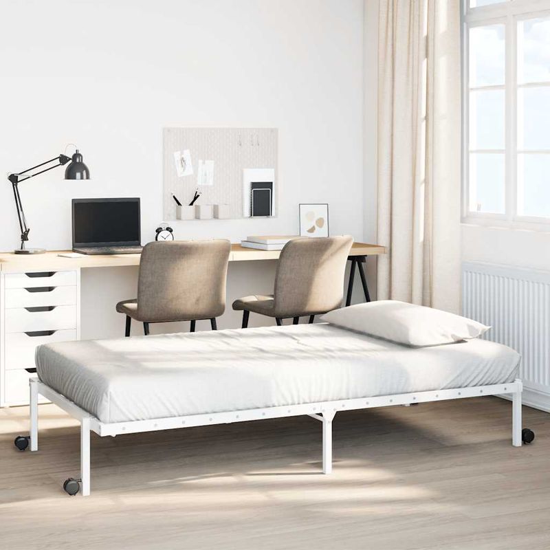 Casa si Gradina - Mobilier - Paturi si accesorii - Paturi - Cadru de pat fara saltea pliabil alb 75x190 cm otel - Infinity.ro