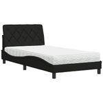 Casa si Gradina - Mobilier - Paturi si accesorii - Paturi - Pat cu saltea, negru, 100x200 cm, textil - Infinity.ro