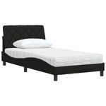 Casa si Gradina - Mobilier - Paturi si accesorii - Paturi - Pat cu saltea, negru, 100x200 cm, textil - Infinity.ro