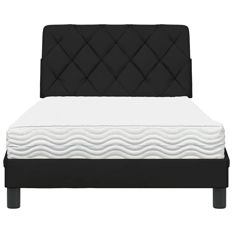 Casa si Gradina - Mobilier - Paturi si accesorii - Paturi - Pat cu saltea, negru, 100x200 cm, textil - Infinity.ro