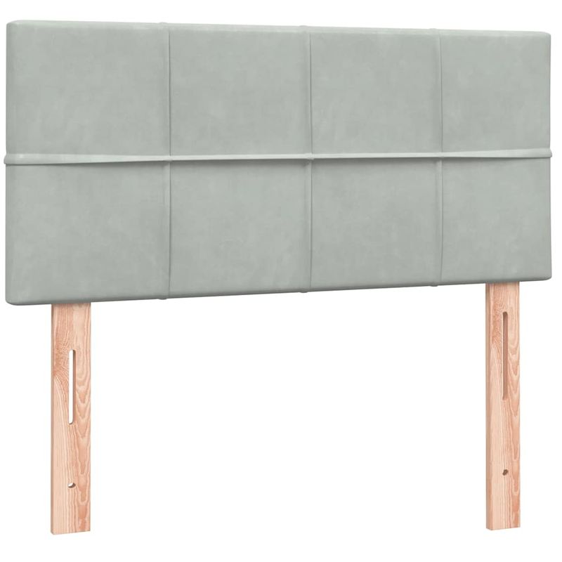 Casa si Gradina - Mobilier - Paturi si accesorii - Paturi - Pat box spring cu saltea, gri deschis, 80x220 cm, catifea - Infinity.ro