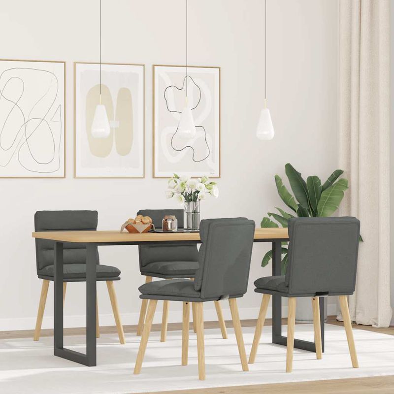 Casa si Gradina - Mobilier - Scaune si fotolii - Scaune - Scaune de bucatarie pivotante, 4 buc., gri inchis, textil - Infinity.ro