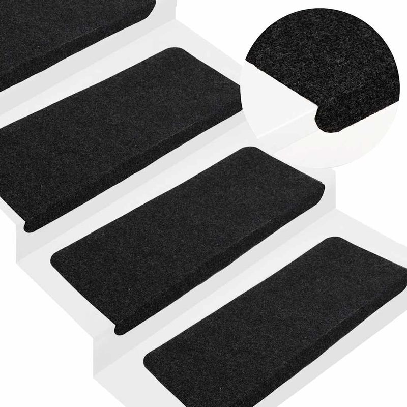 Casa si Gradina - Textile si covoare - Covoare - Covoare casa - Covorase scara autoadezive 30 buc Negru 65x24,5x3,5 cm - Infinity.ro