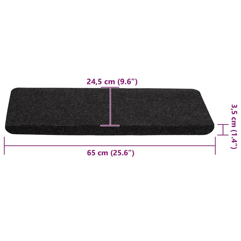 Casa si Gradina - Textile si covoare - Covoare - Covoare casa - Covorase scara autoadezive 30 buc Negru 65x24,5x3,5 cm - Infinity.ro
