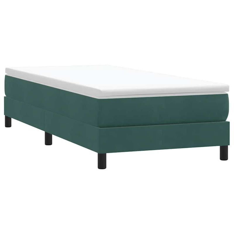 Casa si Gradina - Mobilier - Paturi si accesorii - Paturi - Pat cu arcuri fara saltea verde inchis 80x220 cm catifea - Infinity.ro