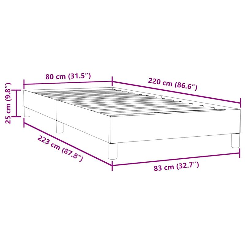 Casa si Gradina - Mobilier - Paturi si accesorii - Paturi - Pat cu arcuri fara saltea verde inchis 80x220 cm catifea - Infinity.ro