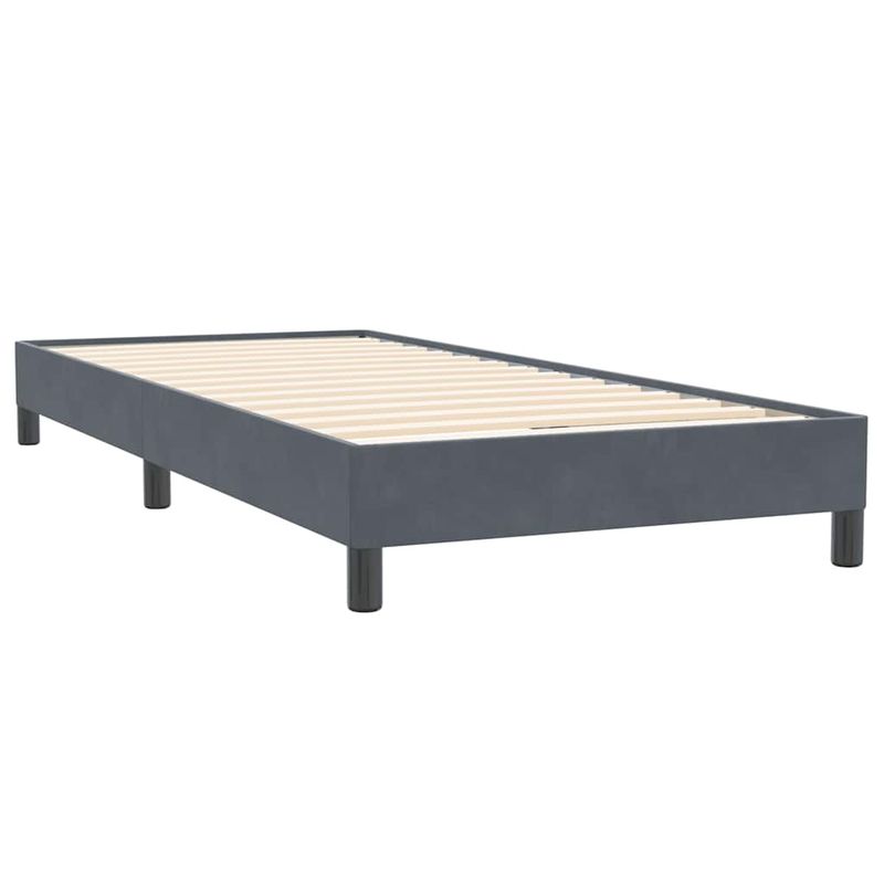 Casa si Gradina - Mobilier - Paturi si accesorii - Paturi - Pat box spring cu saltea, gri inchis, 90x220 cm, catifea - Infinity.ro