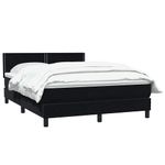 Casa si Gradina - Mobilier - Paturi si accesorii - Paturi - Pat box spring cu saltea, negru, 160x210 cm, catifea - Infinity.ro