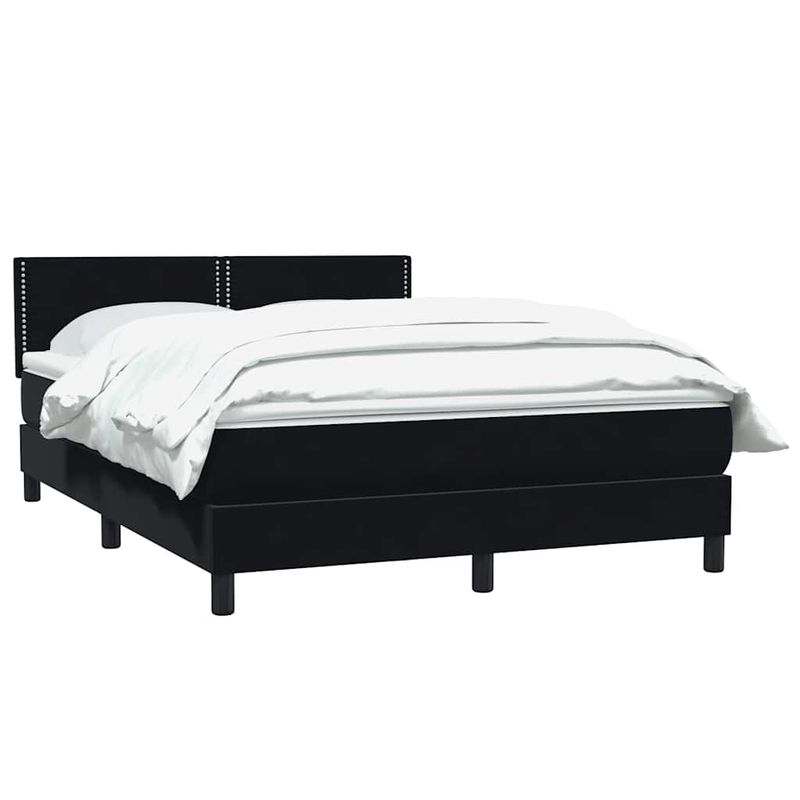 Casa si Gradina - Mobilier - Paturi si accesorii - Paturi - Pat box spring cu saltea, negru, 160x210 cm, catifea - Infinity.ro