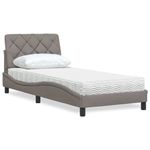 Casa si Gradina - Mobilier - Paturi si accesorii - Paturi - Pat cu saltea, gri taupe, 80x200 cm, textil - Infinity.ro