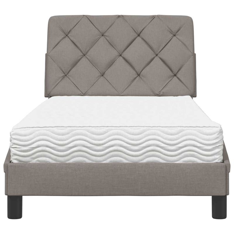 Casa si Gradina - Mobilier - Paturi si accesorii - Paturi - Pat cu saltea, gri taupe, 80x200 cm, textil - Infinity.ro