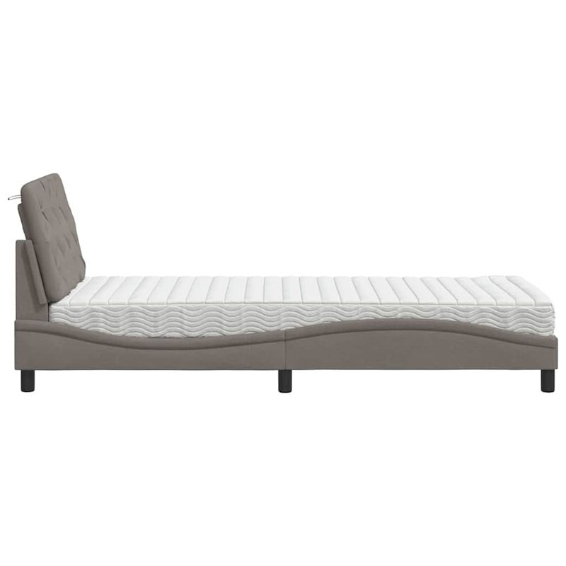 Casa si Gradina - Mobilier - Paturi si accesorii - Paturi - Pat cu saltea, gri taupe, 80x200 cm, textil - Infinity.ro