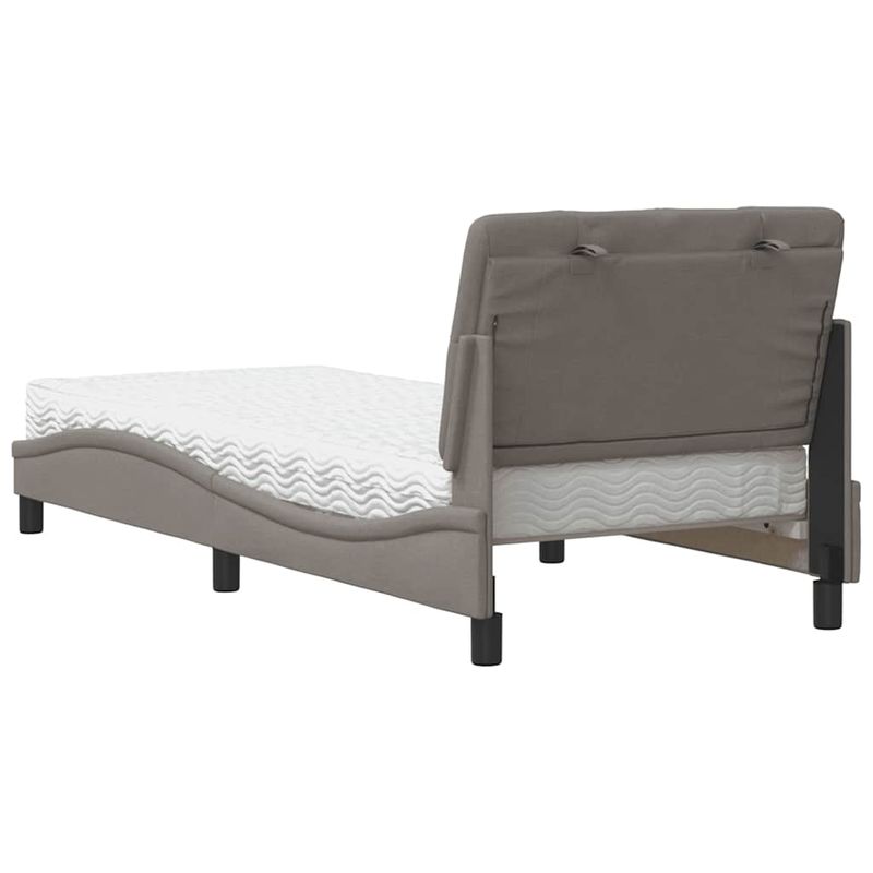 Casa si Gradina - Mobilier - Paturi si accesorii - Paturi - Pat cu saltea, gri taupe, 80x200 cm, textil - Infinity.ro