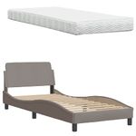 Casa si Gradina - Mobilier - Paturi si accesorii - Paturi - Pat cu saltea, gri taupe, 80x200 cm, textil - Infinity.ro
