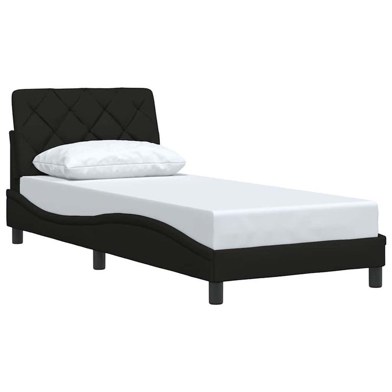 Casa si Gradina - Mobilier - Paturi si accesorii - Paturi - Cadru pat fara saltea tesatura neagra 90x200 cm - Infinity.ro