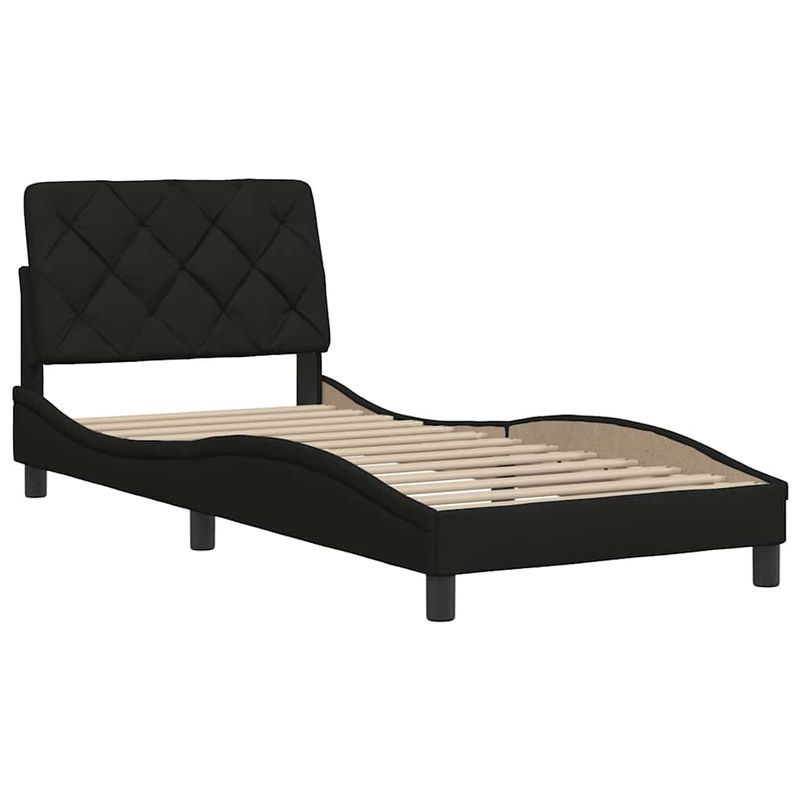 Casa si Gradina - Mobilier - Paturi si accesorii - Paturi - Cadru pat fara saltea tesatura neagra 90x200 cm - Infinity.ro