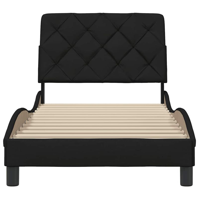 Casa si Gradina - Mobilier - Paturi si accesorii - Paturi - Cadru pat fara saltea tesatura neagra 90x200 cm - Infinity.ro