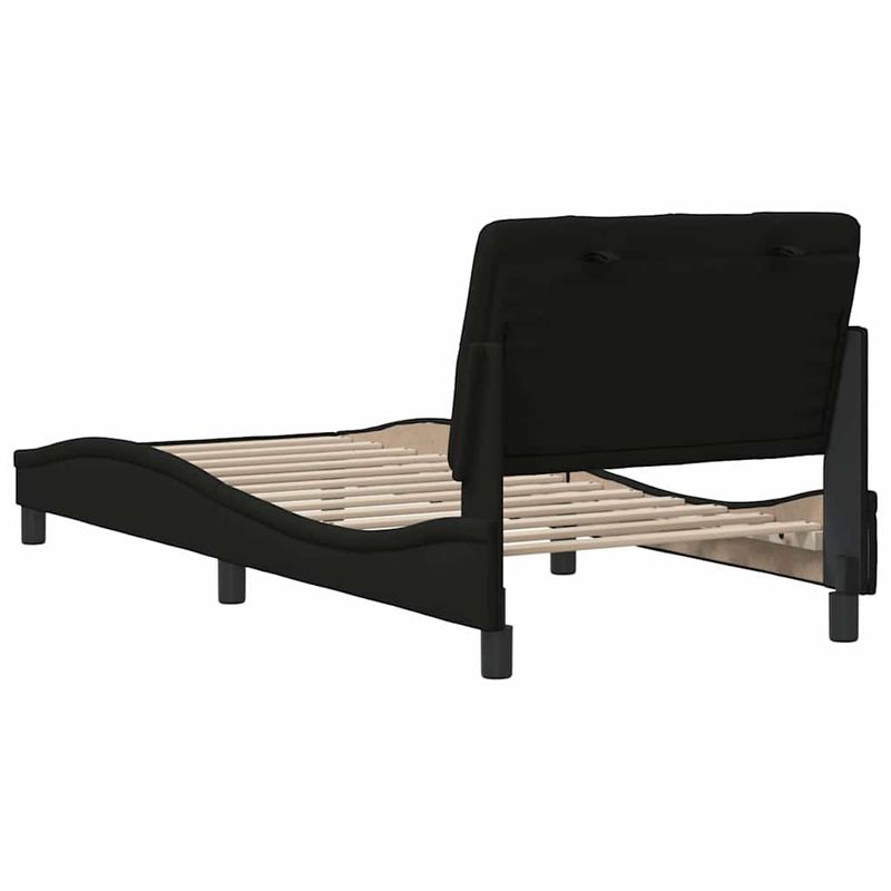 Casa si Gradina - Mobilier - Paturi si accesorii - Paturi - Cadru pat fara saltea tesatura neagra 90x200 cm - Infinity.ro