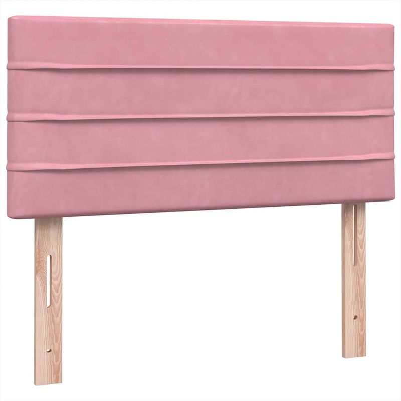 Casa si Gradina - Mobilier - Paturi si accesorii - Paturi - Pat box spring cu saltea, roz, 90x210 cm, catifea - Infinity.ro