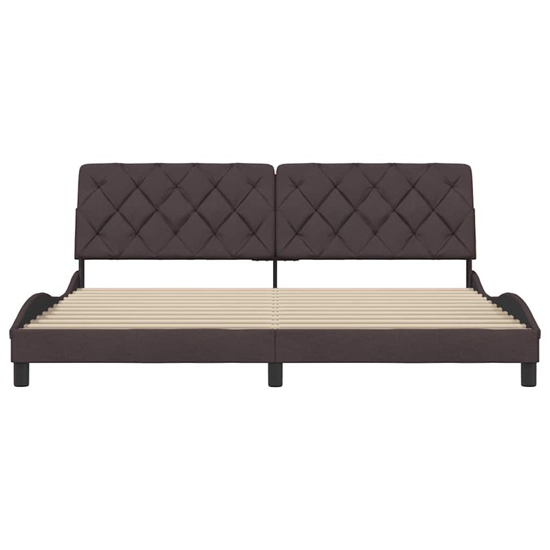 Casa si Gradina - Mobilier - Paturi si accesorii - Paturi - Cadru de pat fara saltea, maro inchis, 200x200 cm, textil - Infinity.ro