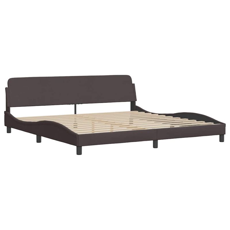 Casa si Gradina - Mobilier - Paturi si accesorii - Paturi - Cadru de pat fara saltea, maro inchis, 200x200 cm, textil - Infinity.ro