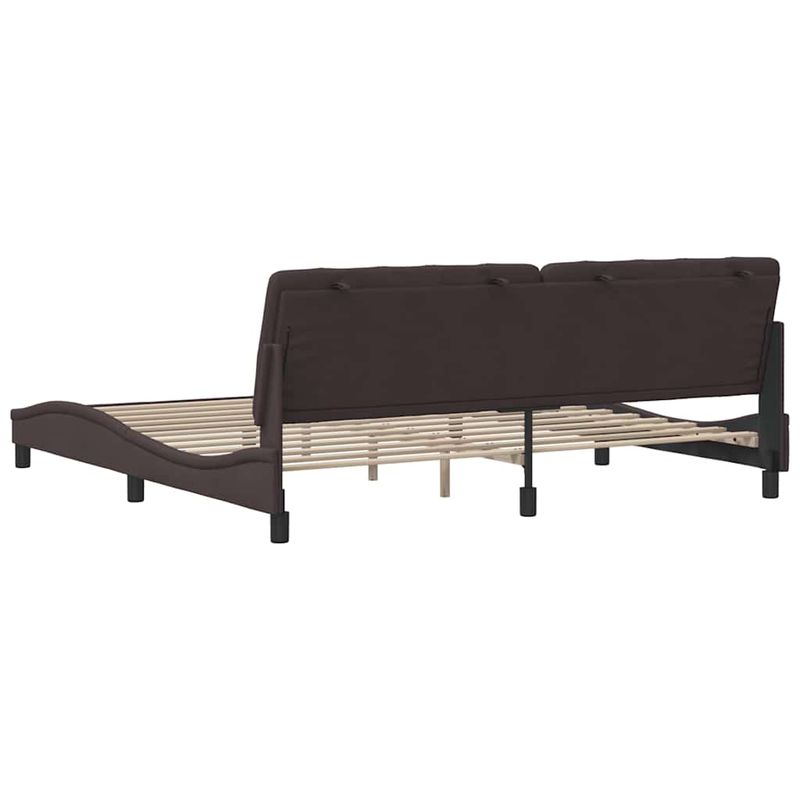 Casa si Gradina - Mobilier - Paturi si accesorii - Paturi - Cadru de pat fara saltea, maro inchis, 200x200 cm, textil - Infinity.ro