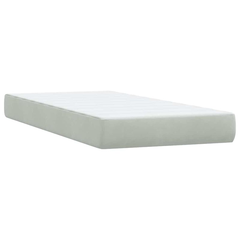 Casa si Gradina - Mobilier - Paturi si accesorii - Paturi - Pat box spring cu saltea, gri deschis, 80x220 cm, catifea - Infinity.ro