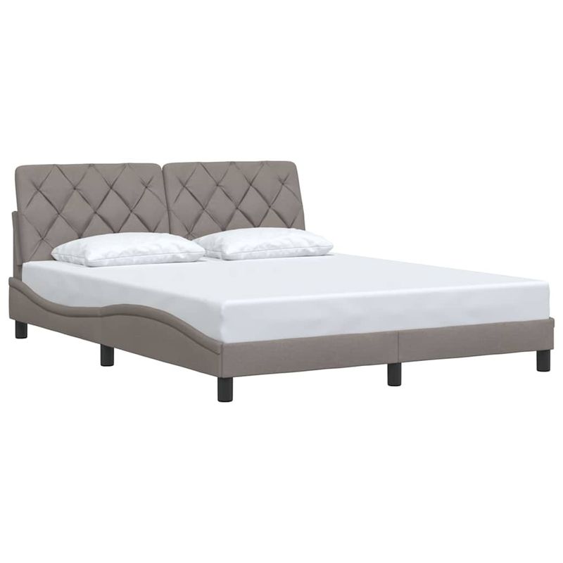 Casa si Gradina - Mobilier - Paturi si accesorii - Paturi - Cadru de pat fara saltea, gri taupe, 160x200 cm, textil - Infinity.ro