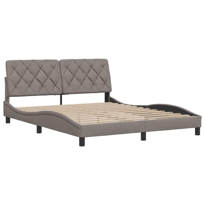 Casa si Gradina - Mobilier - Paturi si accesorii - Paturi - Cadru de pat fara saltea, gri taupe, 160x200 cm, textil - Infinity.ro