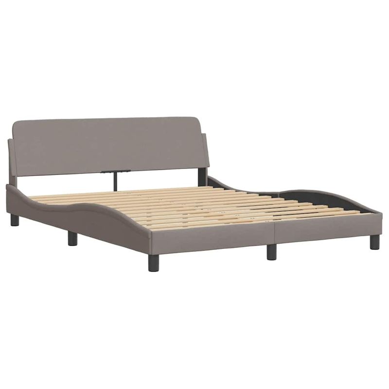 Casa si Gradina - Mobilier - Paturi si accesorii - Paturi - Cadru de pat fara saltea, gri taupe, 160x200 cm, textil - Infinity.ro