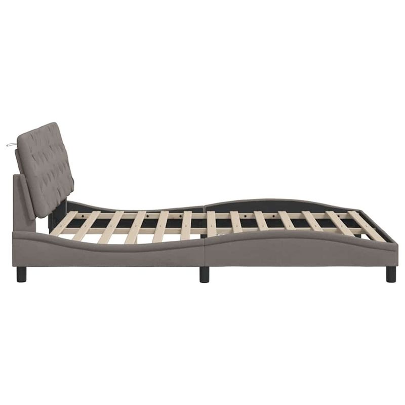 Casa si Gradina - Mobilier - Paturi si accesorii - Paturi - Cadru de pat fara saltea, gri taupe, 160x200 cm, textil - Infinity.ro