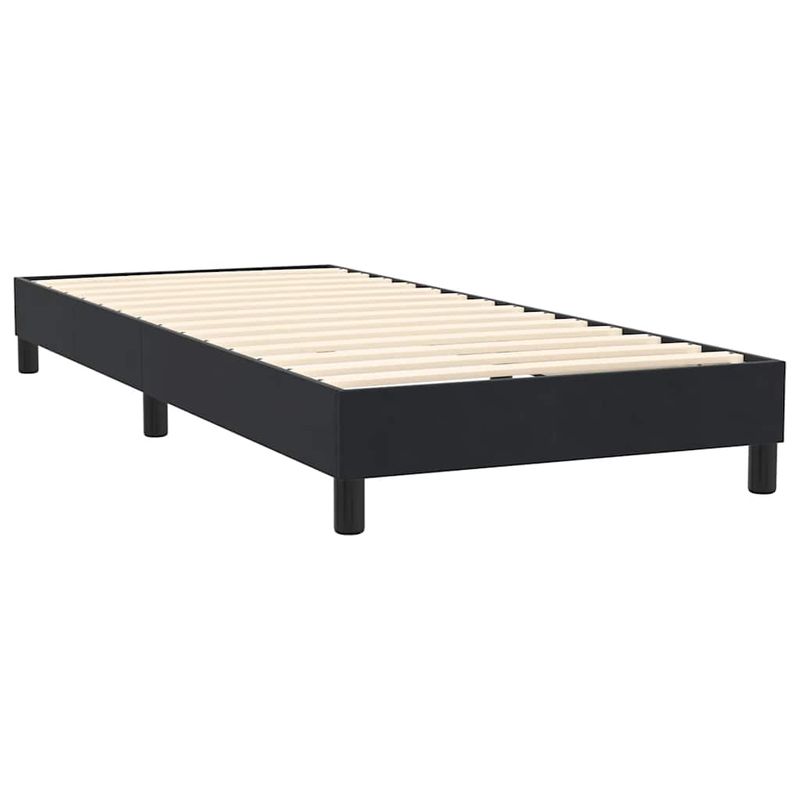 Casa si Gradina - Mobilier - Paturi si accesorii - Paturi - Pat box spring cu saltea, negru, 80x220 cm, catifea - Infinity.ro