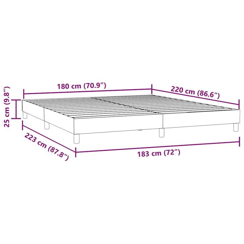 Casa si Gradina - Mobilier - Paturi si accesorii - Paturi - Pat cu arcuri fara saltea Gri inchis 180x220 cm catifea - Infinity.ro