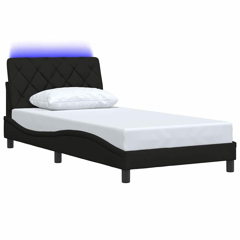 Casa si Gradina - Mobilier - Paturi si accesorii - Paturi - Cadru de pat cu LED fara saltea Negru 100x200 cm Material - Infinity.ro