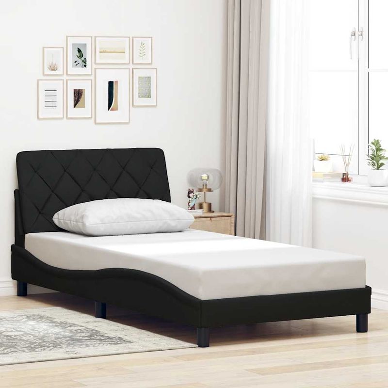 Casa si Gradina - Mobilier - Paturi si accesorii - Paturi - Cadru de pat cu LED fara saltea Negru 100x200 cm Material - Infinity.ro