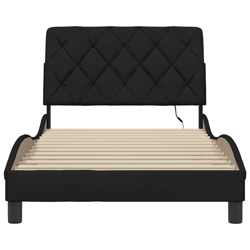 Casa si Gradina - Mobilier - Paturi si accesorii - Paturi - Cadru de pat cu LED fara saltea Negru 100x200 cm Material - Infinity.ro