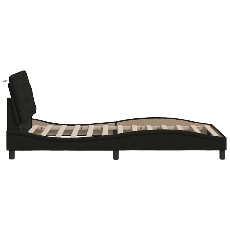 Casa si Gradina - Mobilier - Paturi si accesorii - Paturi - Cadru de pat cu LED fara saltea Negru 100x200 cm Material - Infinity.ro