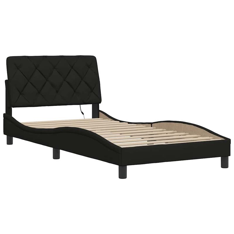 Casa si Gradina - Mobilier - Paturi si accesorii - Paturi - Cadru de pat cu LED fara saltea Negru 100x200 cm Material - Infinity.ro