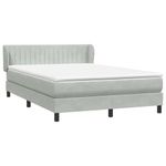 Casa si Gradina - Mobilier - Paturi si accesorii - Paturi - Pat box spring cu saltea, gri deschis, 160x220 cm, catifea - Infinity.ro