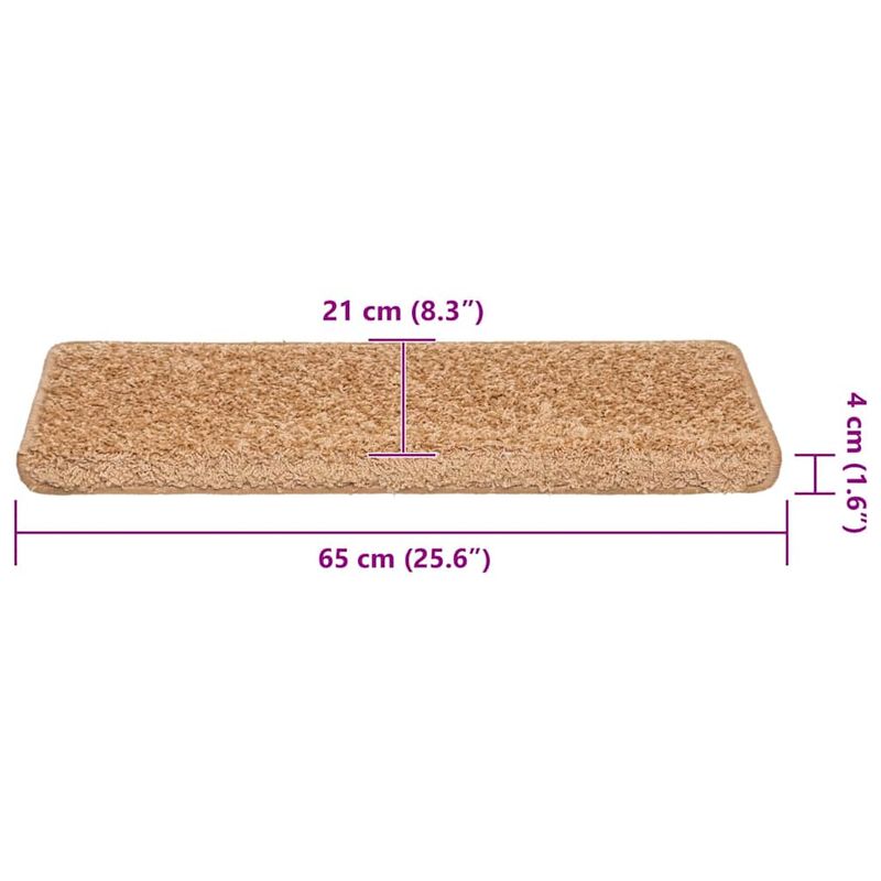 Casa si Gradina - Textile si covoare - Covoare - Covoare casa - Covorase scara 30 buc 65x21x4 cm Bej - Infinity.ro